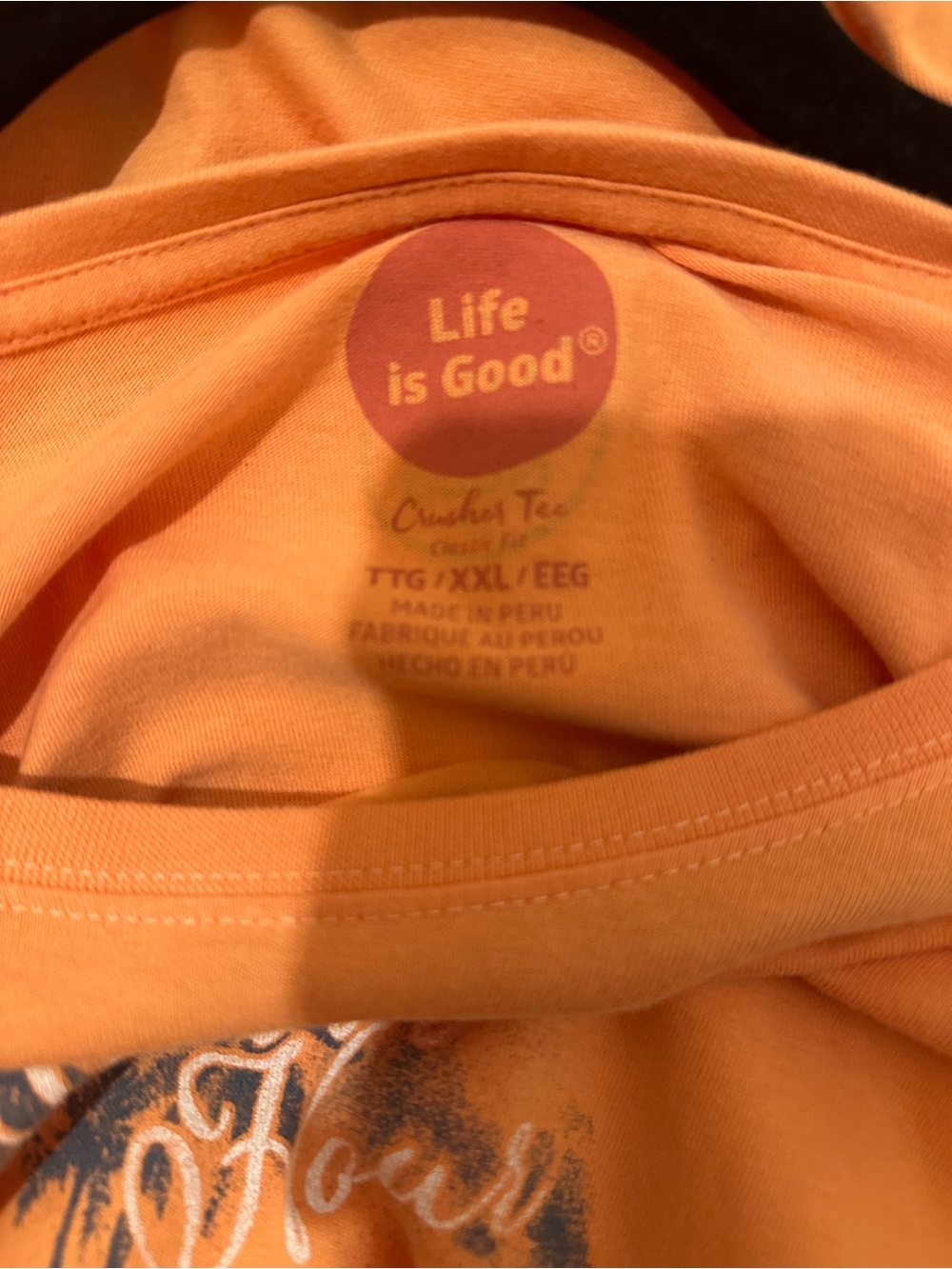 Life Is Good Orange Short-Sleeve 'Happy Place' Palm Graphic Tee XXL - Picture 4 of 7